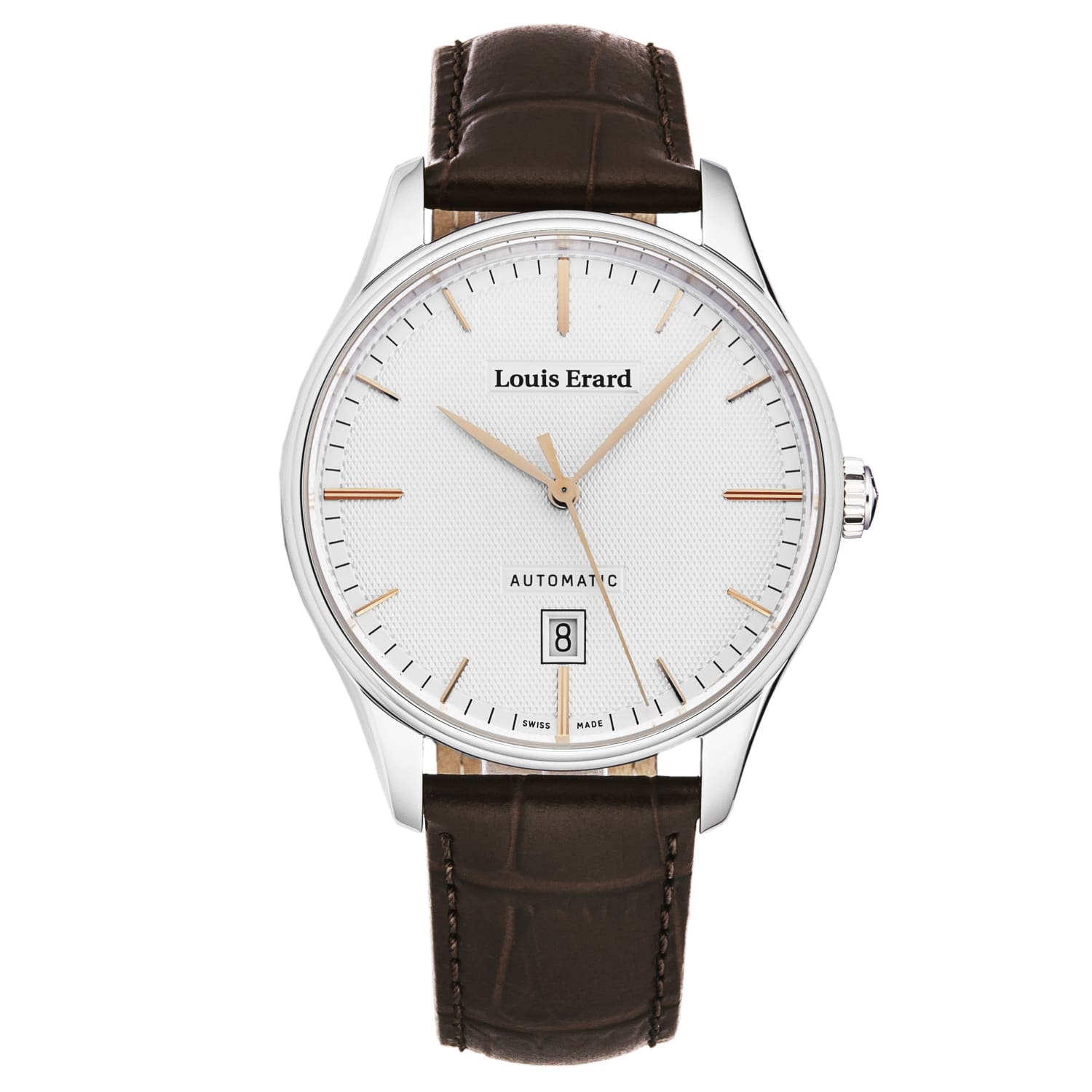 Louis Erard Men’s ’Heritage’ Silver Dial Brown Leather Strap