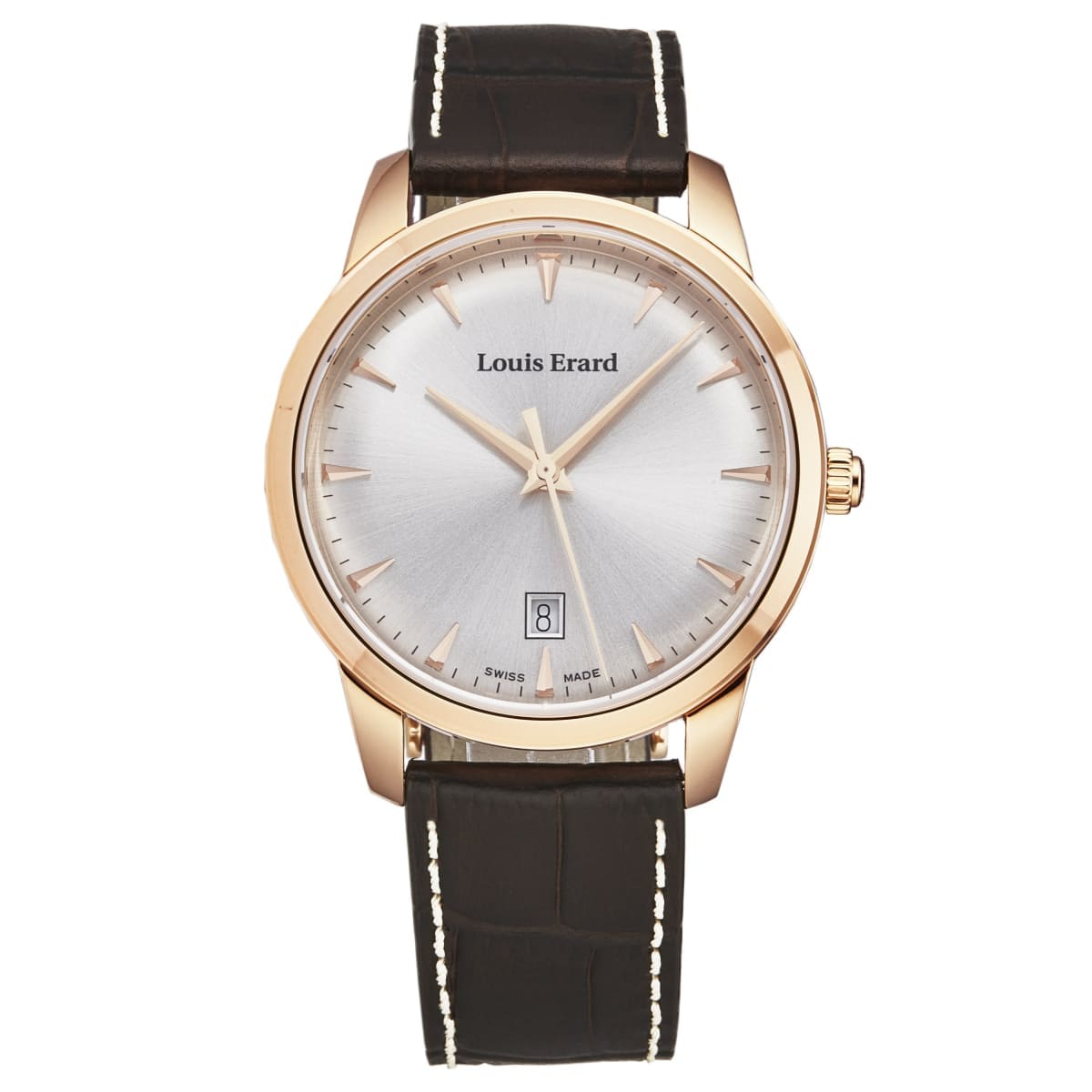 Louis Erard Men’s ’Heritage’ Silver Dial Brown Leather Strap Swiss Quartz Watch 15920AA31.BEP101 - On sale