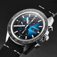 Louis Erard Men’s ’La Sportive’ Chronograph Blue/Black Dial Black Leather Strap Automatic Watch 78119TS05.BVD72 - On 
