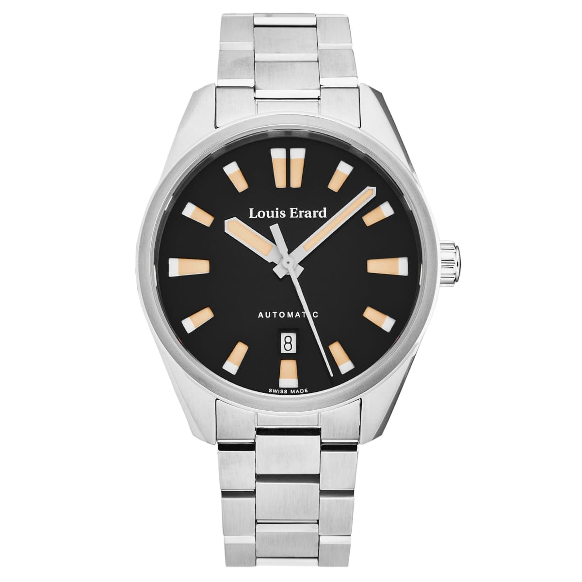 Louis Erard Men’s ’Sportive’ Black Dial Silver Stainless Steel Bracelet Automatic Watch 69108AA02.BMA48 - On sale