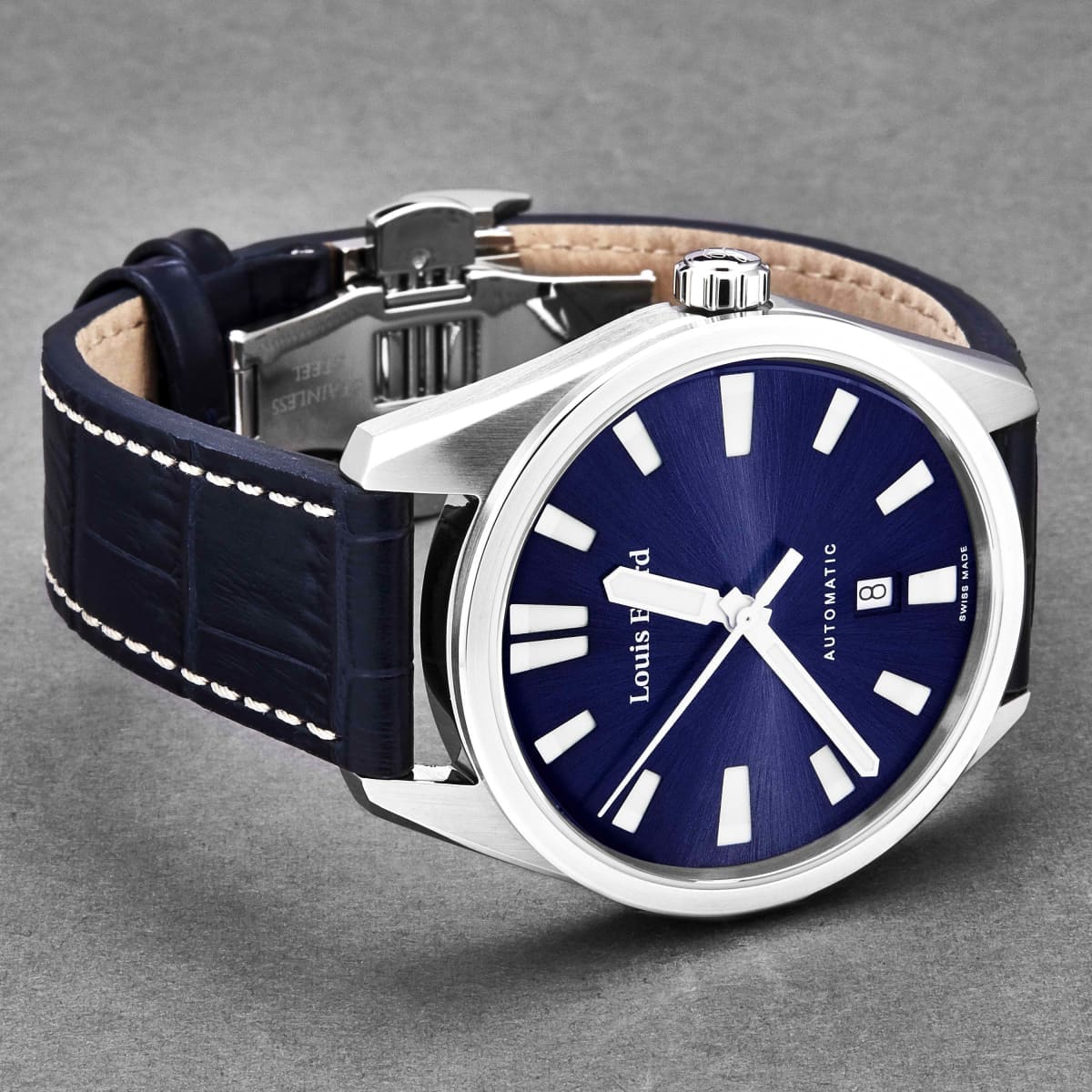 Louis Erard Men’s ’Sportive’ Blue Dial Leather Strap Automatic Watch 69108AA05.BDC155 - On sale