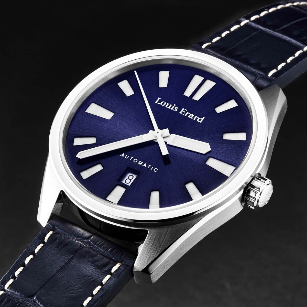 Louis Erard Men’s ’Sportive’ Blue Dial Leather Strap Automatic Watch 69108AA05.BDC155 - On sale