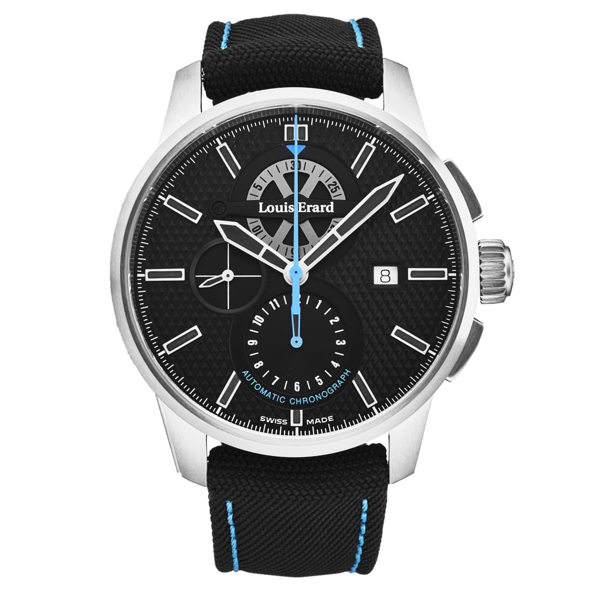 Louis Erard Men’s ’Sportive’ Chronograph Black Dial Fabric Strap Automatic Watch 78240TS05.BATT05 - On sale