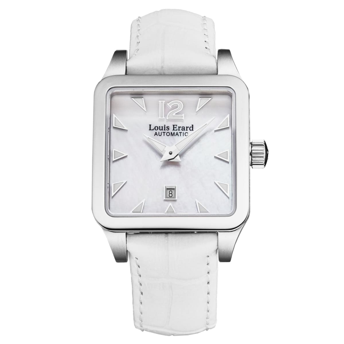 Louis Erard Women’s ’Emotion’ White Mother of Pearl Dial Leather Strap Automatic Watch 20700AA04.BDC61 - On sale