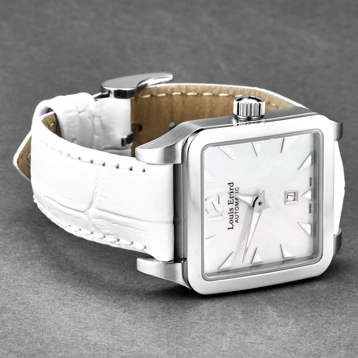 Louis Erard Women’s ’Emotion’ White Mother of Pearl Dial Leather Strap Automatic Watch 20700AA04.BDC61 - On sale