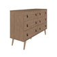 Manhattan Comfort Amber Double Dresser with Faux Leather 