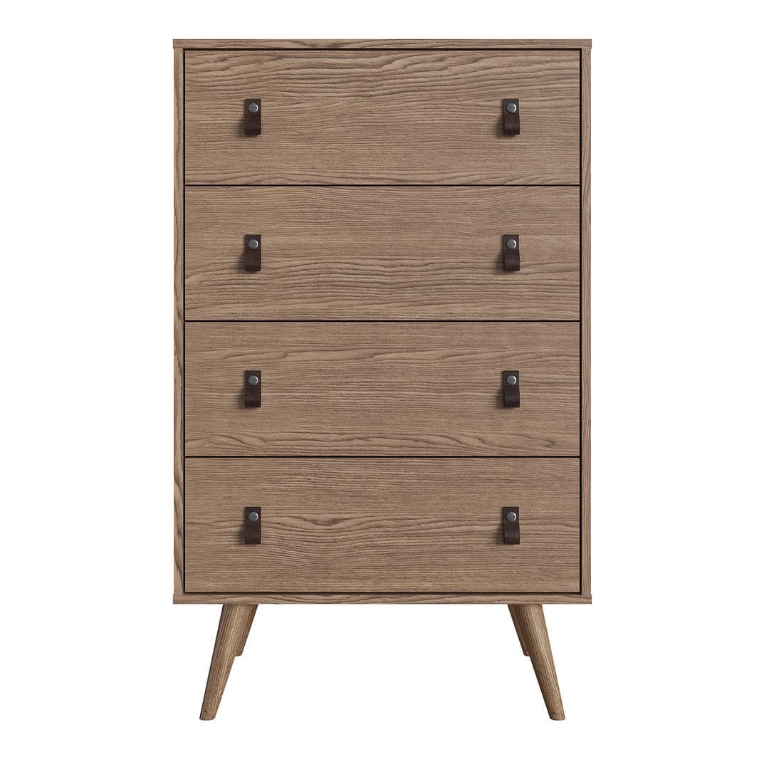 Manhattan Comfort Amber Tall Dresser with Faux Leather 