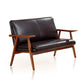 Manhattan Comfort Arch Duke 51.2 in. Black and Amber Faux 