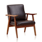 Manhattan Comfort ArchDuke Black and Amber Faux Leather 