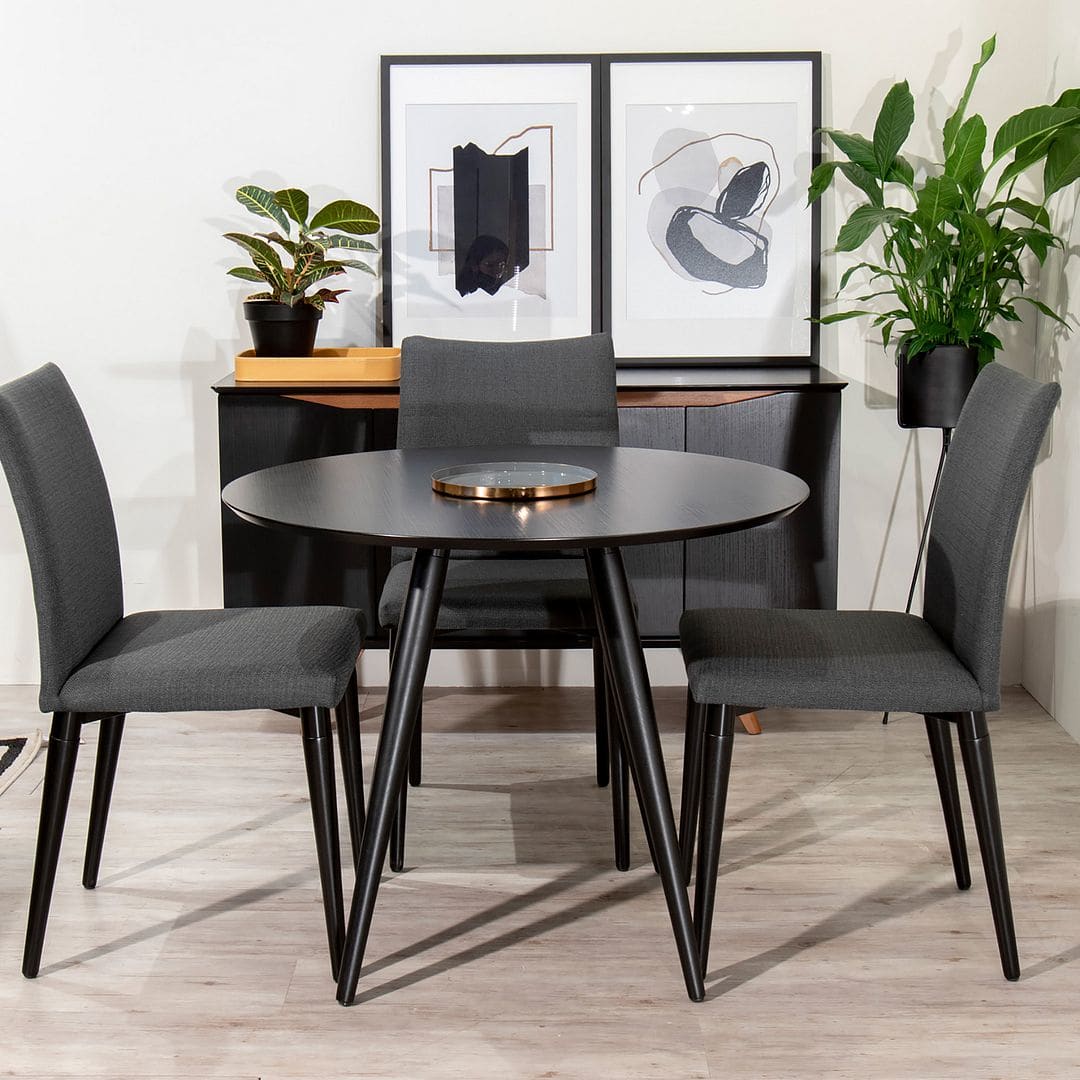 Manhattan Comfort Athena 35.43 Round Dining Table in Black -