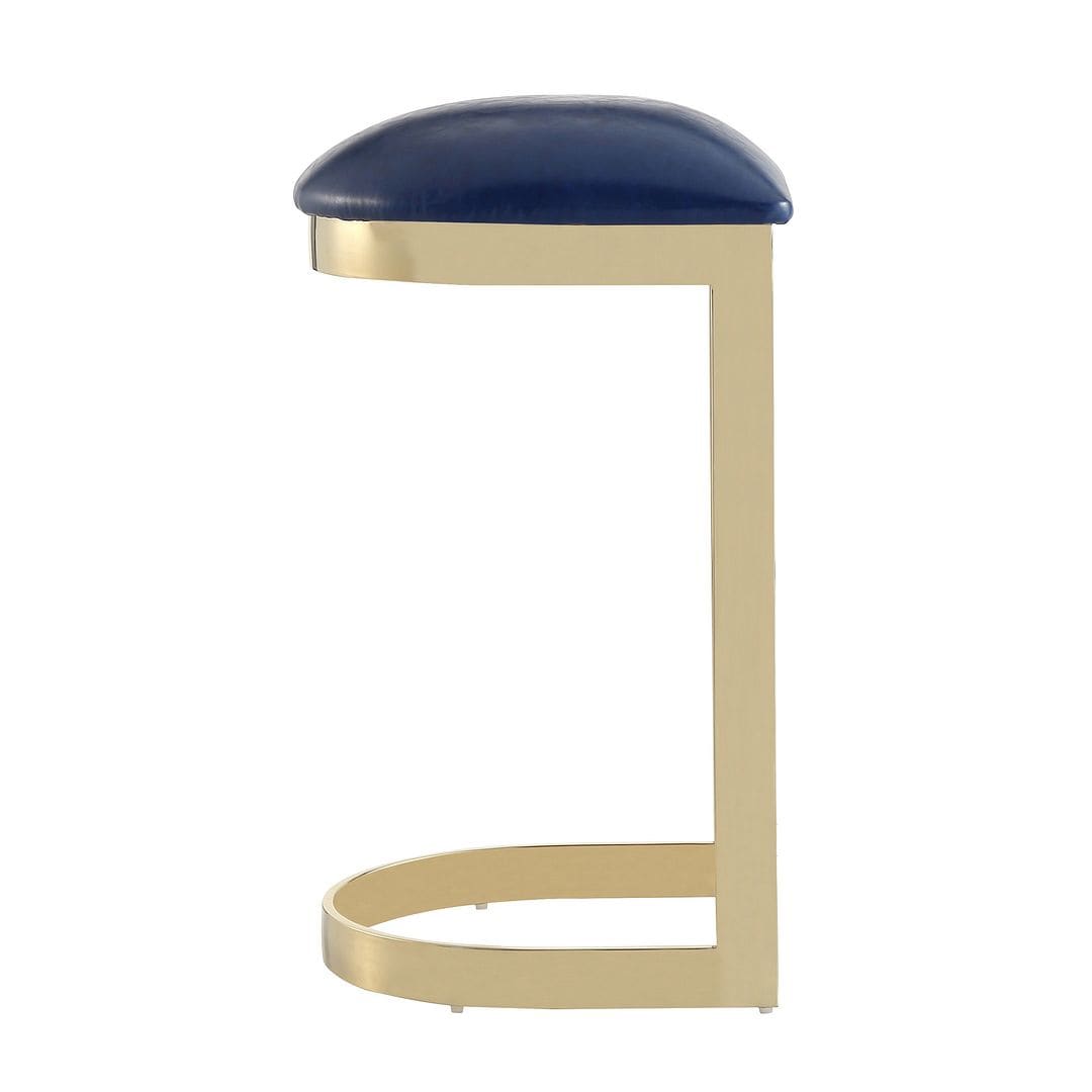 Manhattan Comfort Aura 28.54 in. Blue and Polished Brass 