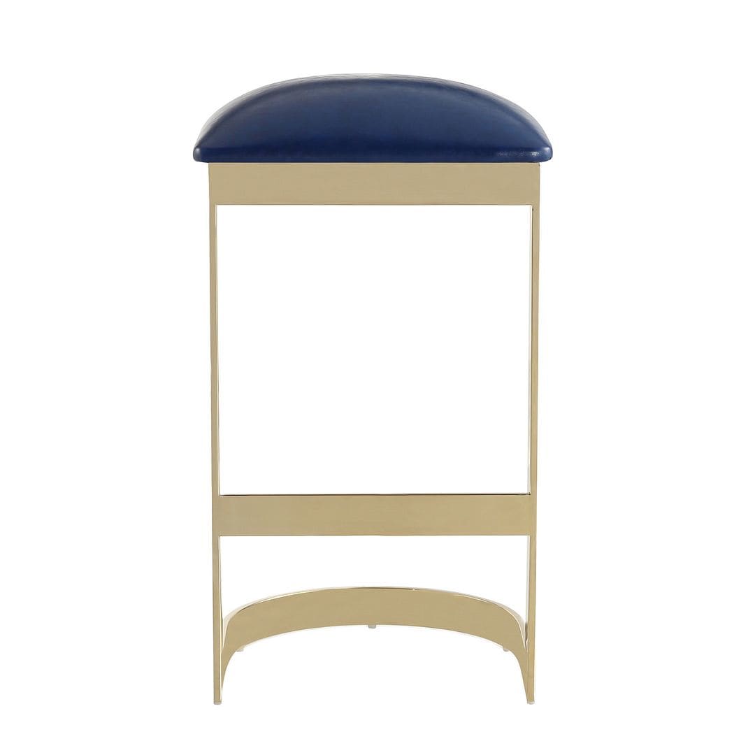 Manhattan Comfort Aura 28.54 in. Blue and Polished Brass 