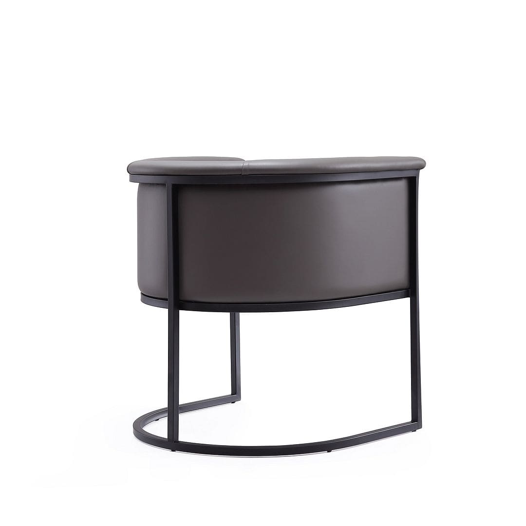 Manhattan Comfort Bali Pebble and Black Faux Leather Dining 