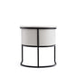 Manhattan Comfort Bali White and Black Faux Leather Dining 