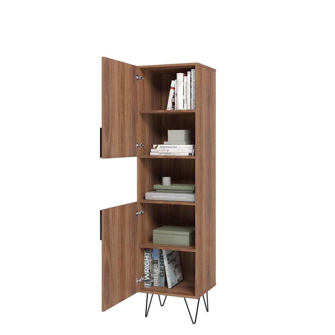 Manhattan Comfort Beekman 17.51 Narrow Bookcase Cabinet with