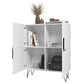 Manhattan Comfort Beekman 43.7 Low Cabinet with 4 Shelves in