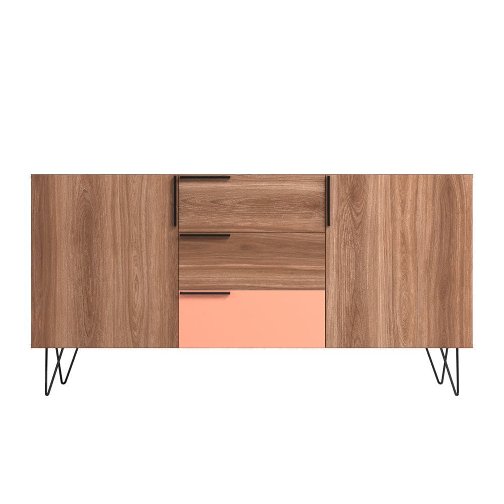 Manhattan Comfort Beekman 62.99 Sideboard with 4 Shelves in 