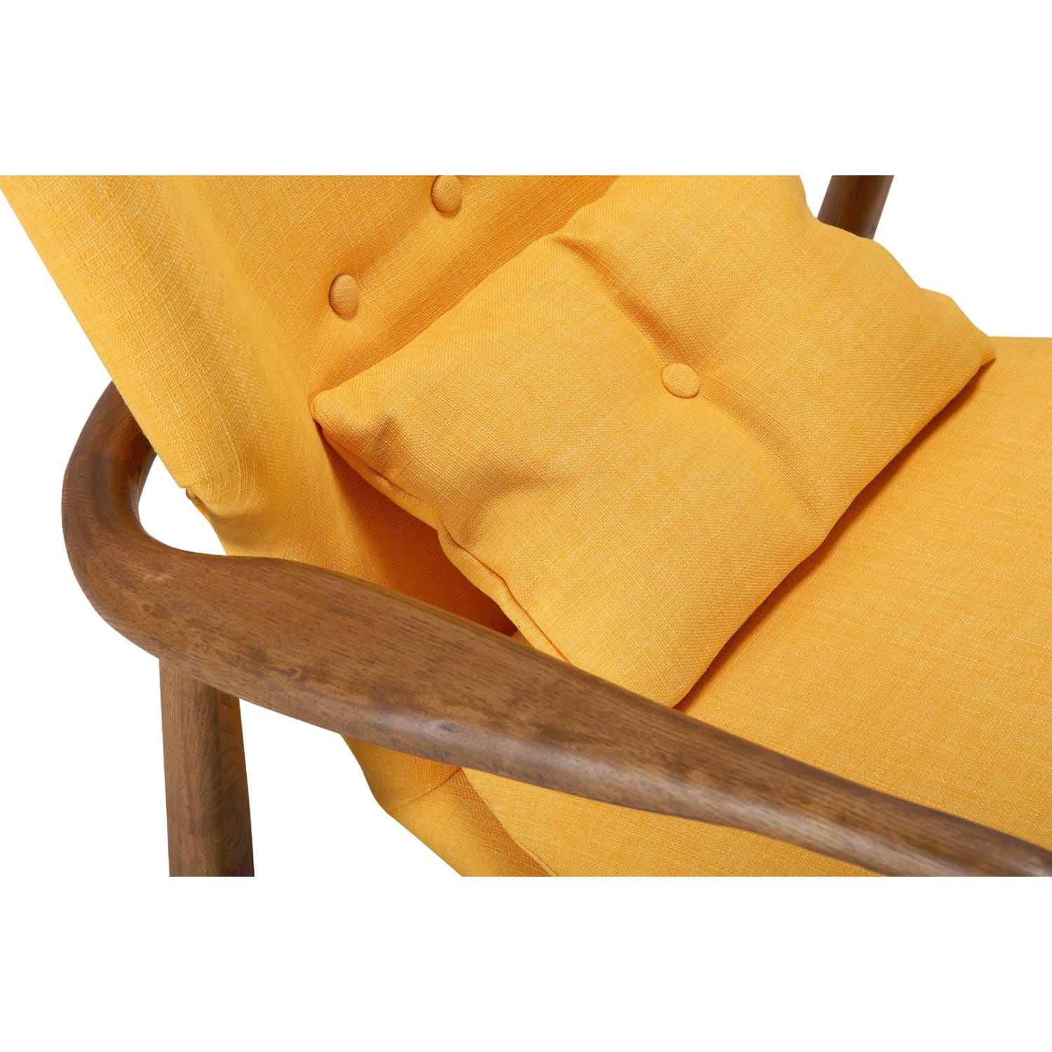 Manhattan Comfort Bradley Yellow and Walnut Linen Weave 