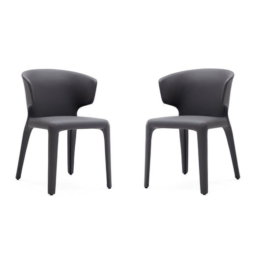 Manhattan Comfort Conrad Grey Faux Leather Dining Chair (Set