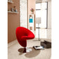 Manhattan Comfort Curl Red and Polished Chrome Wool Blend 