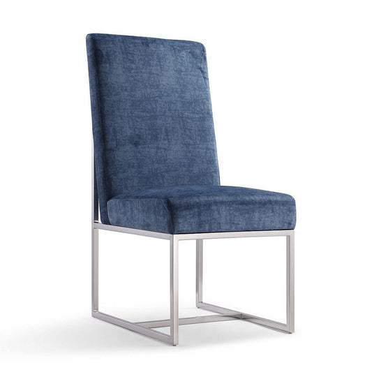 Manhattan Comfort Element Blue Velvet Dining Chair - 