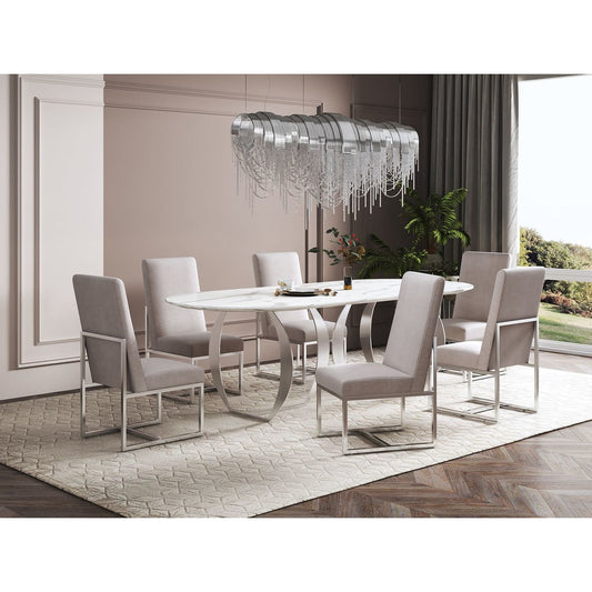 Manhattan Comfort Element Champagne Velvet Dining Chair - 