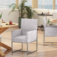 Manhattan Comfort Element Grey Velvet Dining Armchair - 