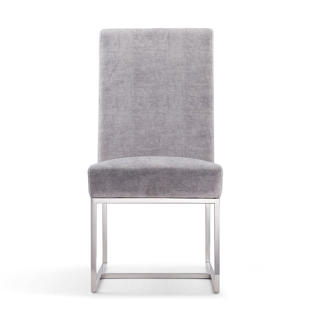 Manhattan Comfort Element Grey Velvet Dining Chair - 