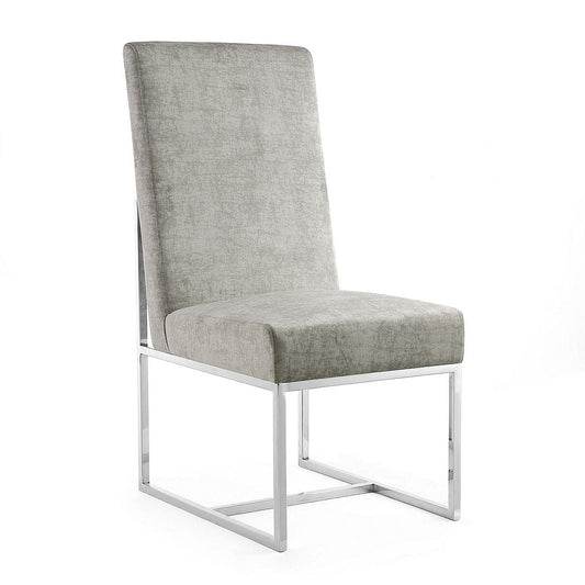 Manhattan Comfort Element Steel Velvet Dining Chair - 