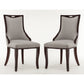 Manhattan Comfort Emperor Grey and Walnut Twill Dining Chair