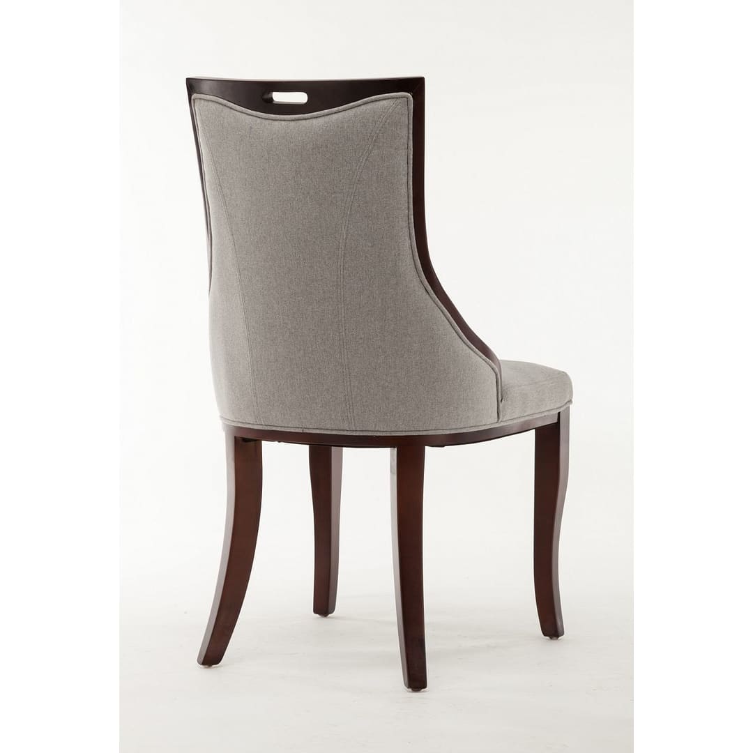 Manhattan Comfort Emperor Grey and Walnut Twill Dining Chair