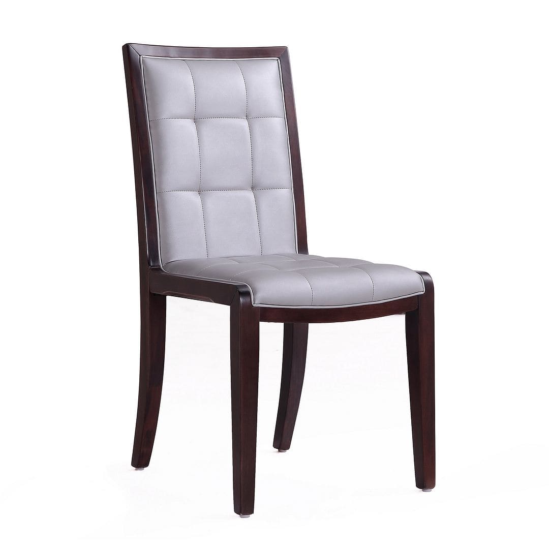 Manhattan Comfort Executor Silver and Walnut Faux Leather 