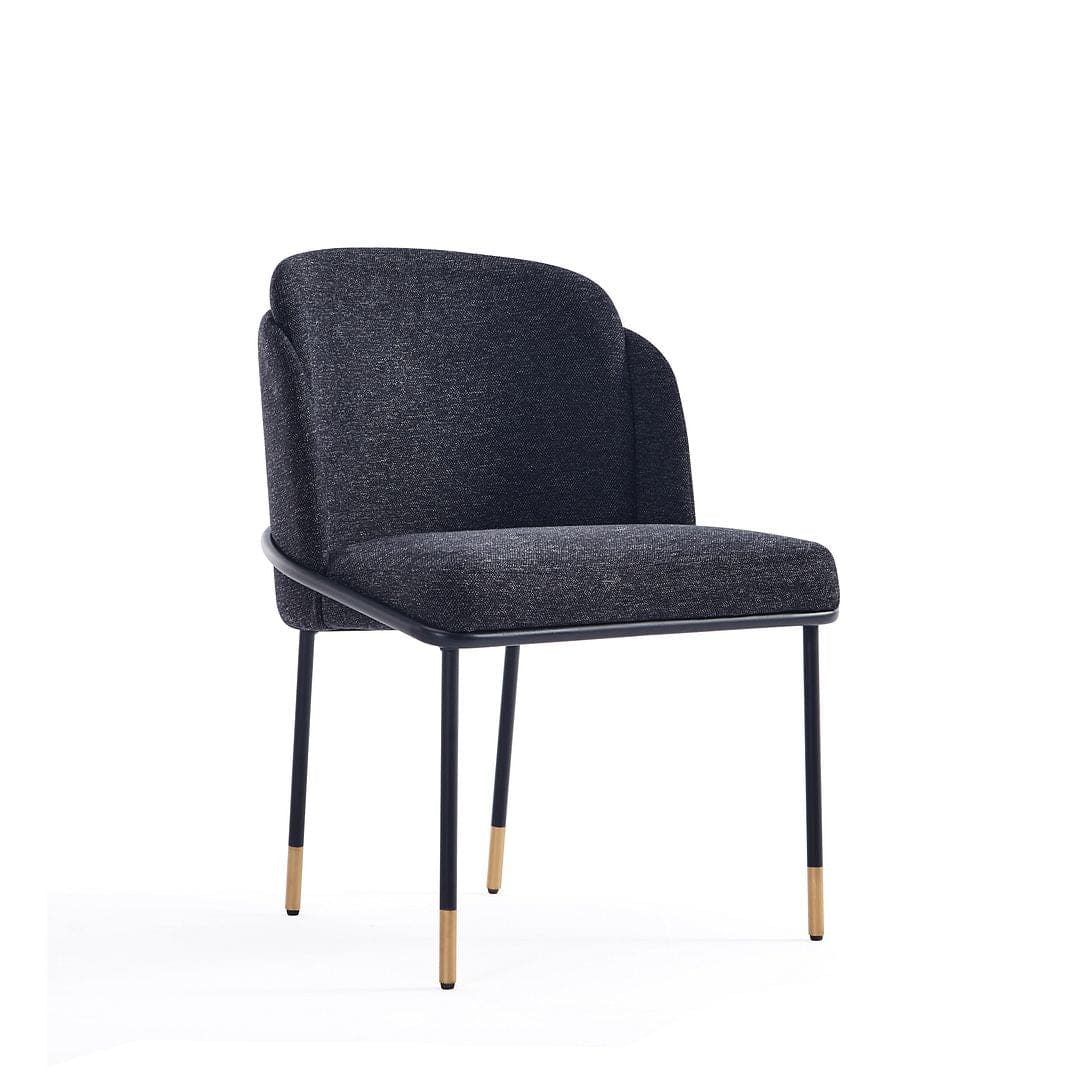 Manhattan Comfort Flor Fabric Dining Chair in Black - 