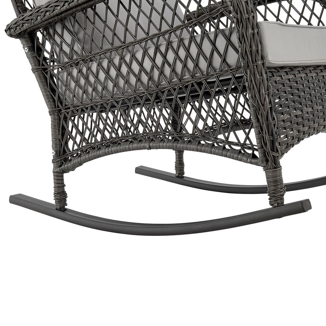 Manhattan Comfort Furttuo Steel Rattan Outdoor Rocking Chair