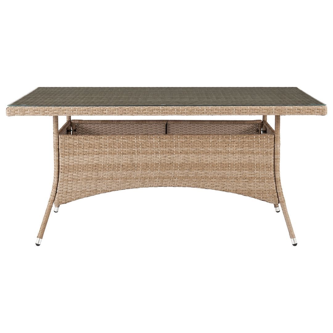 Manhattan Comfort Genoa Patio Dining Table with Glass Top in