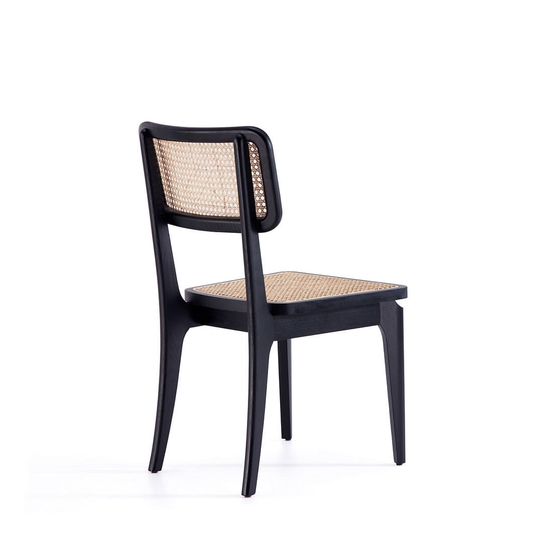 Manhattan Comfort Giverny Dining Chair in Black and Natural 