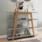 Manhattan Comfort Gowanus Geometric 47.24 Modern Ladder Bookcase with 4 Shelves in Grey 7LC3 810025594107