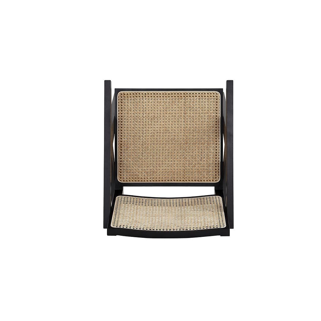 Manhattan Comfort Hamlet Accent Chair in Black and Natural 