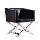 Manhattan Comfort Hollywood Black and Polished Chrome Faux 