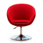 Manhattan Comfort Hopper Red and Polished Chrome Wool Blend 