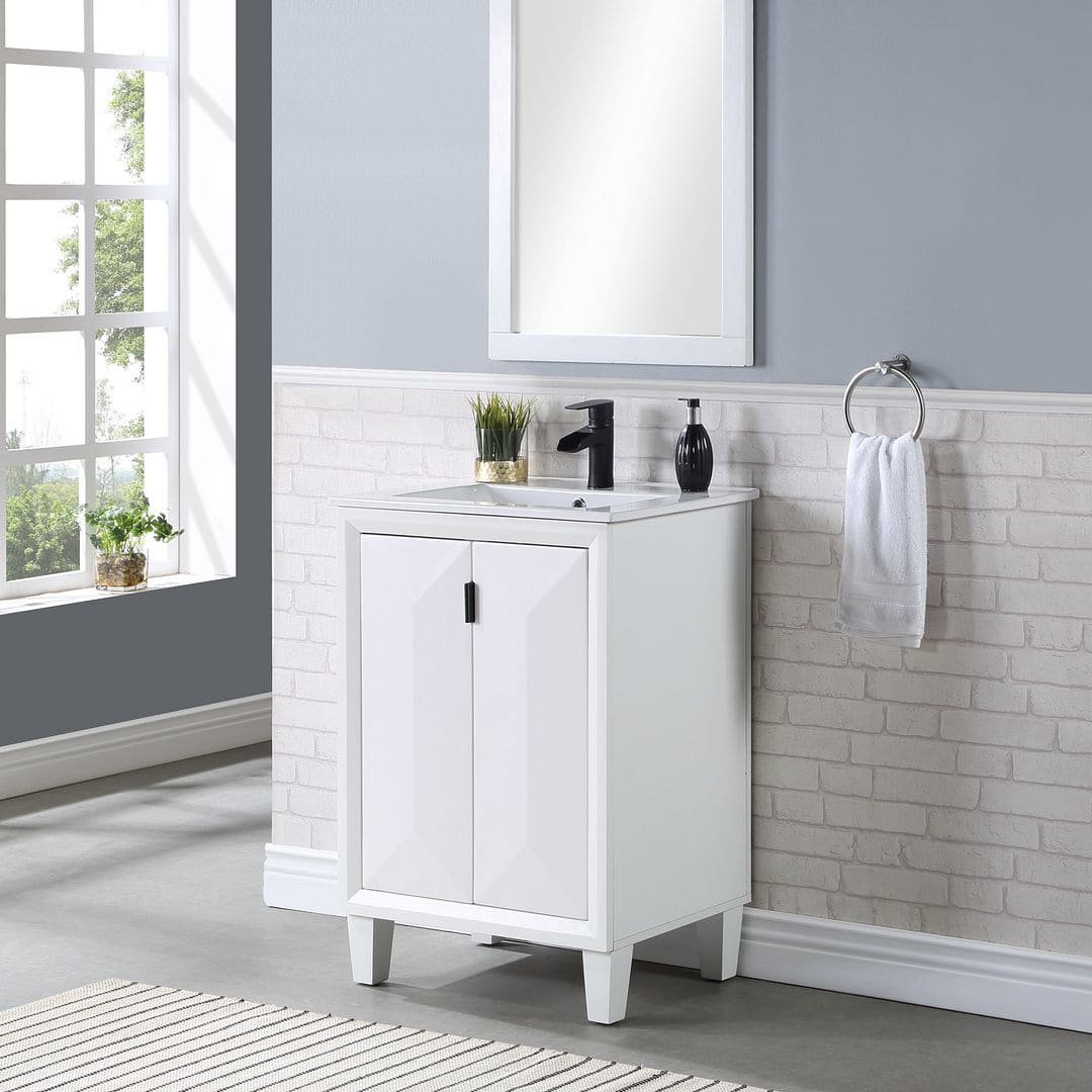 Manhattan Comfort Hyde 24 Bathroom Vanity Sink in White - 