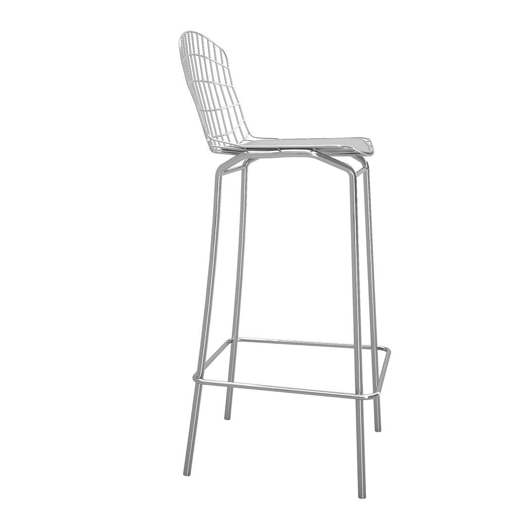 Manhattan Comfort Madeline 41.73 Barstool in Silver and 