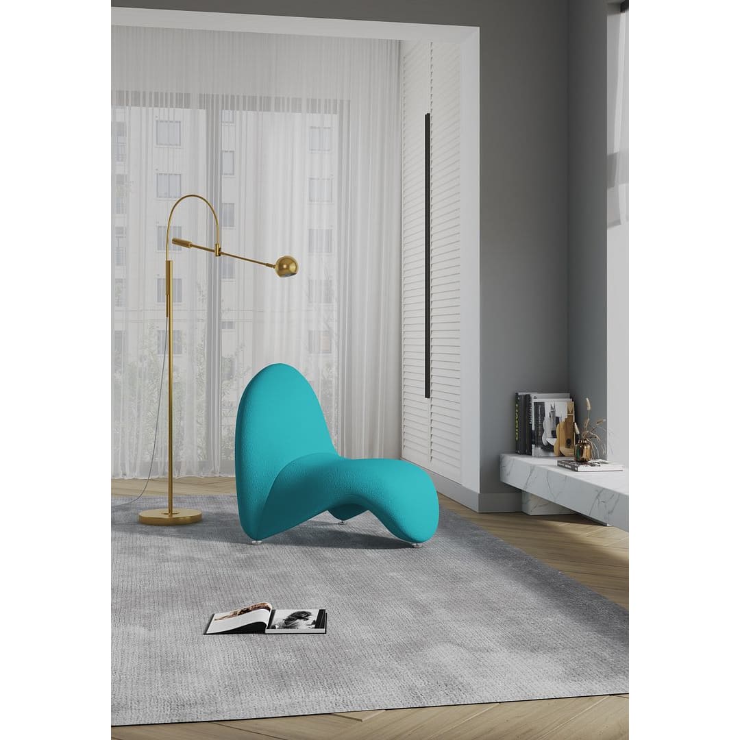 Manhattan Comfort MoMa Teal Wool Blend Accent Chair - 