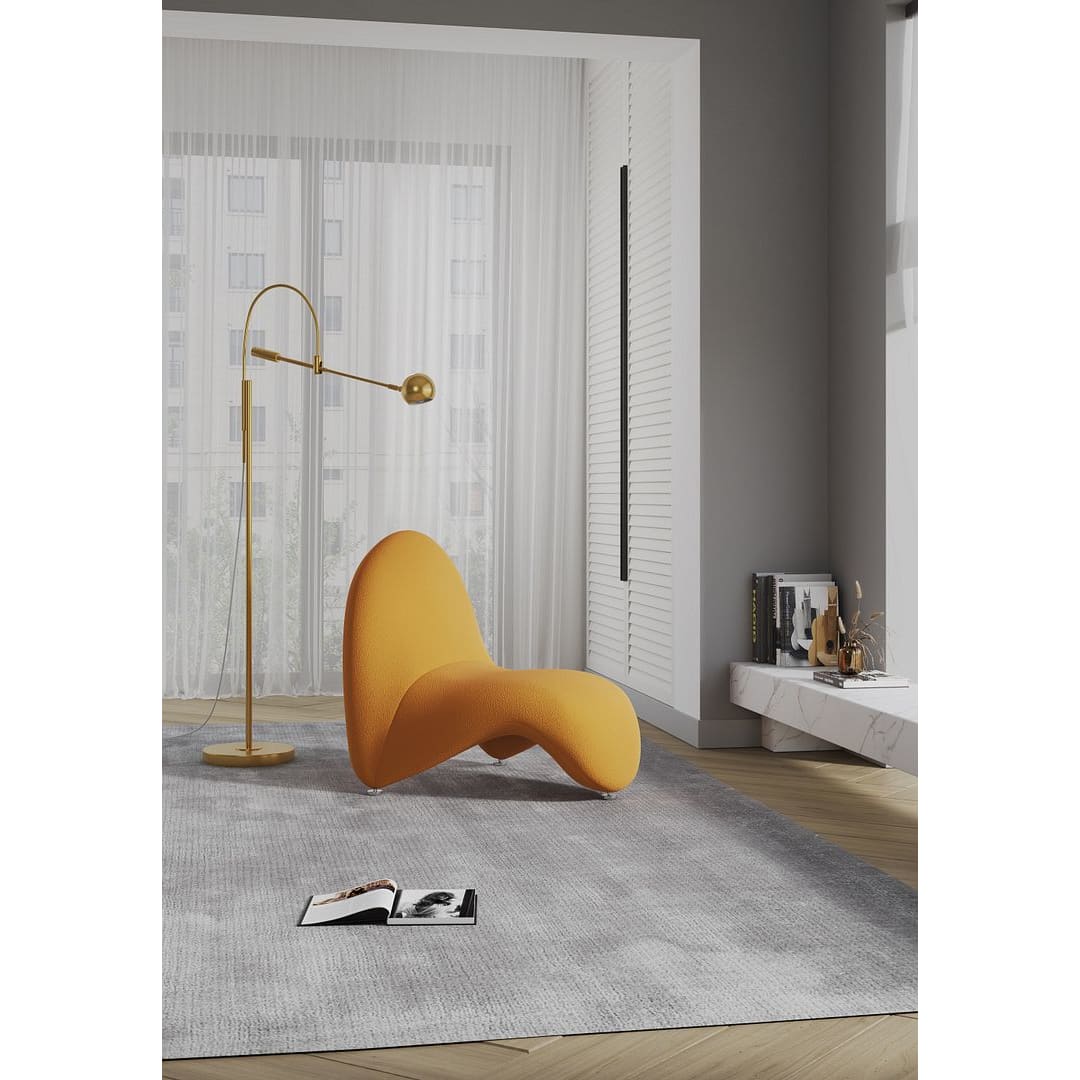 Manhattan Comfort MoMa Yellow Wool Blend Accent Chair - 