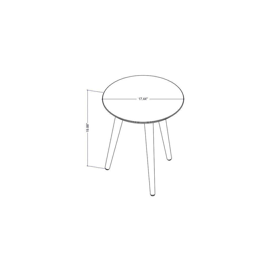 Manhattan Comfort Moore 17.44 Round End Table in White - 
