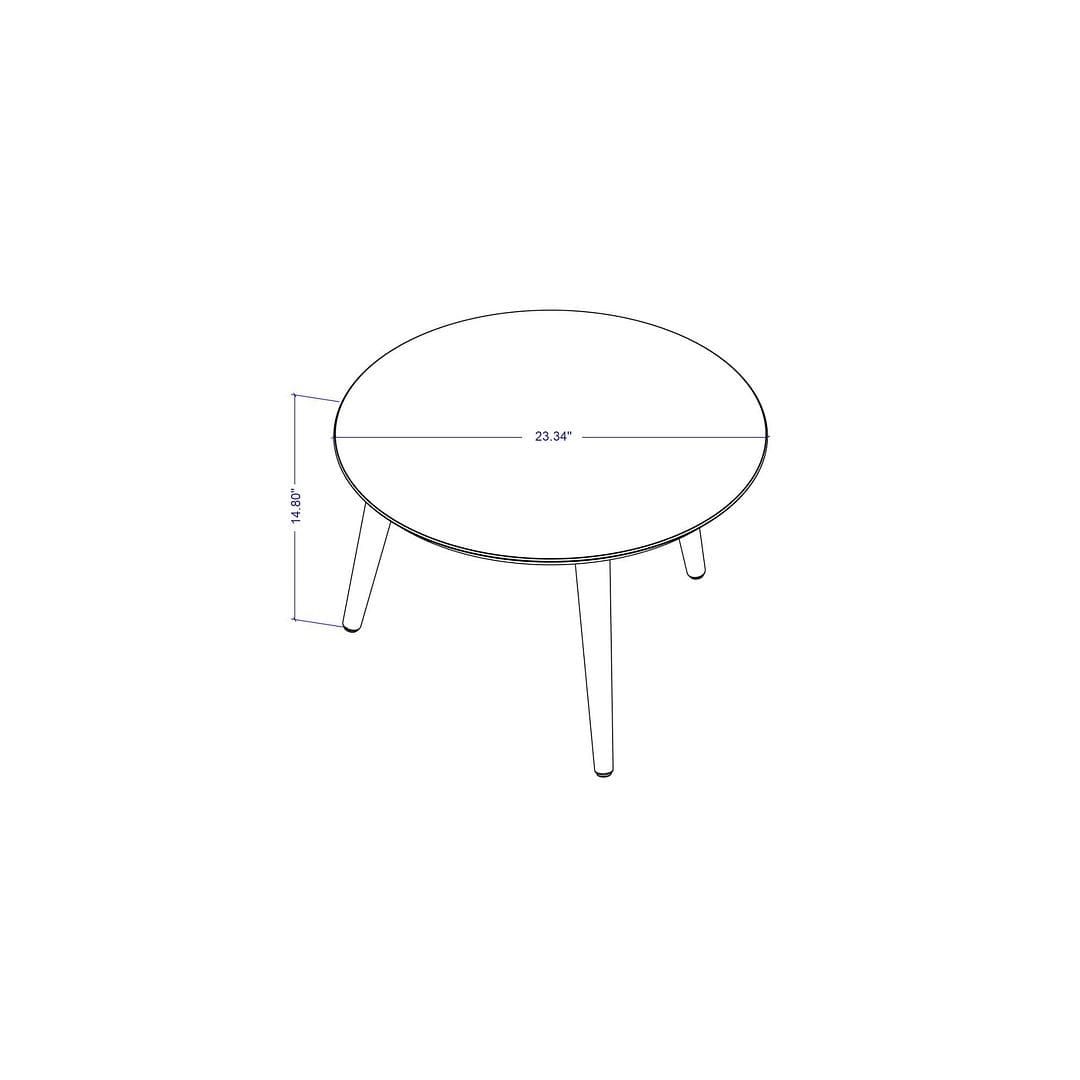 Manhattan Comfort Moore 23.34 Round Mid-High Coffee Table in