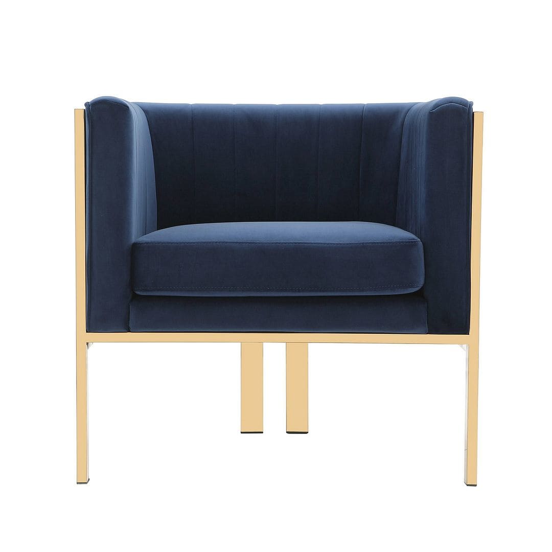 Manhattan Comfort Paramount Royal Blue and Polished Brass 