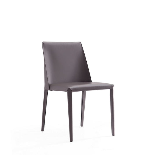 Manhattan Comfort Paris Grey Saddle Leather Dining Chair 
