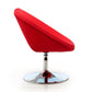 Manhattan Comfort Perch Red and Polished Chrome Wool Blend 