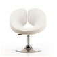 Manhattan Comfort Perch White and Polished Chrome Faux 
